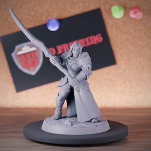 High Elf Female Warrior Miniature Ranger Mini DnD Dungeons and Dragons Mini RPG Tabletop Miniature DnD Painting Pathfinder 5e DnD | AG