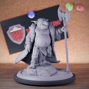Goblin King Boss Miniature Warchief Mini Dungeons and Dragons Mini RPG Tabletop Miniature DnD Painting Pathfinder 5e DnD | LoP