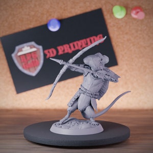 MouseFolk Miniature Laicost Archer Hunter Mini Dungeons and Dragons Mini RPG Tabletop Miniature DnD Painting Pathfinder 5e DnD | LoP