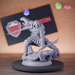 Drow Assasin Male Rogue Miniature | 28mm-75mm | Resin 3D Printed D&D Pathfinder Mini | DMS
