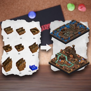 Modulära grottterrängplattor | Underjordiska grottblock | Bordterräng för gruvor | Pathfinder D&D 5e