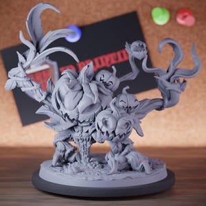 Pumpkin Beholder Miniature Halloween Monster Dungeons and Dragons Mini RPG Tabletop Miniature DnD Painting Pathfinder 5e DnD | CnP