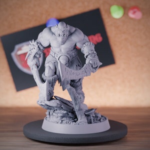 Orc Fighter Miniature Warrior Monster Dungeons and Dragons Mini RPG Tabletop Miniature DnD Painting Pathfinder 5e DnD | DB