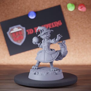 Catfolk Magier Miniature Orb Spellcaster Mini Dungeons and Dragons Mini RPG Tabletop Miniature DnD Painting Pathfinder 5e DnD | Cnp