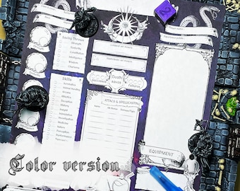 DnD 5e Character Sheet Warlock Printable And Fillable PDF D&D 5e Warlock Stat Sheet Dungeon and Dragons PDF File Digital Download RPG
