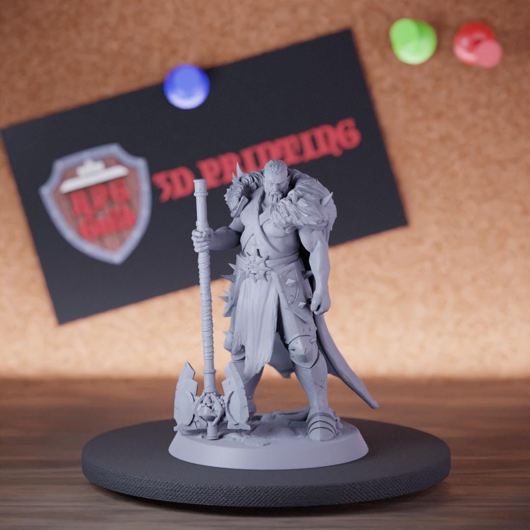 Dnd Mini Rake Ranger Miniature Axe Warrior Mini Dungeons and Dragons Mini RPG ...