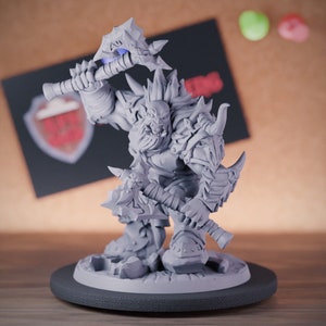 Ogre Miniature Frostmetal Tribe Dungeons and Dragons Mini RPG Tabletop Miniature DnD Painting Pathfinder 5e DnD | AG