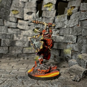 Demon Fighter Painted Miniature Dungeons and Dragons DnD RPG Mini Tabletop Pathfinder 5e Pathfinder Painter | Lizielim