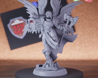 Angel of Justice Miniature Celestial Warrior Mini Dungeons and Dragons RPG Tabletop Miniature DnD Painting Pathfinder 5e DnD | AG