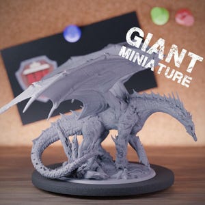 Green Chromatic Dragon Miniature | 28mm-38mm | Resin 3D Printed D&D Pathfinder Mini | LoP