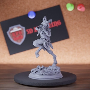 Satyr Female Playing Flute Miniature | 28mm 32mm 38mm 75mm | Resin 3D Printed DnD Pathfinder Mini | Display Miniature Painting | DMS