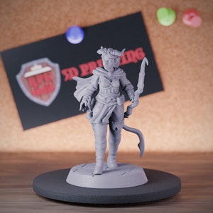 Female Tiefling Ranger Miniature Hunter Mini Dungeons and Dragons Mini RPG Tabletop Miniature DnD Painting Pathfinder 5e DnD | GM