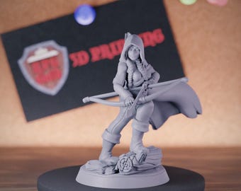Female Ranger Miniature Dungeons and Dragons Mini RPG Tabletop Miniature DnD Painting Pathfinder 5e DnD | GM
