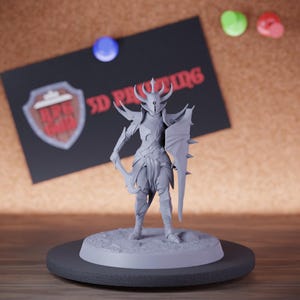 Drow Infantry Miniature Shield Sword Elite Warior Mini Dungeons and Dragons Mini RPG Tabletop Miniature DnD Painting Pathfinder 5e DnD | Lop