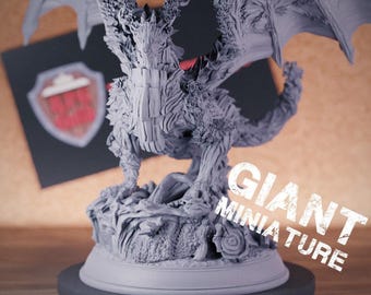 Miniatura de dragón feérico antiguo / 28 mm-75 mm / Resina impresa en 3D D&D Pathfinder Mini / DMS