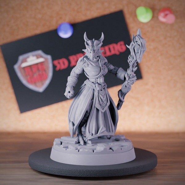 Female Dragonborn Sorcerer Miniature Mage Dungeons and Dragons Mini RPG Tabletop Miniature DnD Painting Pathfinder 5e DnD | CnP