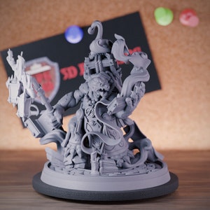 Tortolian Archmage Boss Miniature Sorcerer Wizard Dungeons and Dragons Mini RPG Tabletop Miniature DnD Painting Pathfinder 5e DnD | CnP