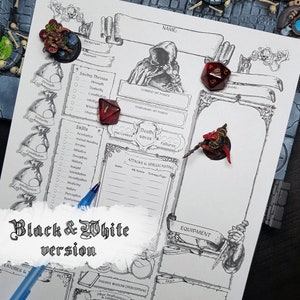 D&D 5e Charakterblatt Schurke Printable Und Ausfüllbares PDF D&D 5e Rogue Stat Sheet Dungeon and Dragons PDF File Digitaler Download RPG