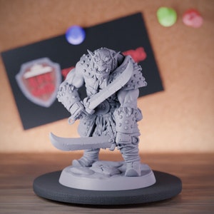 Orc Assassin Miniature Fighter Orc Guardian Mini Dungeons and Dragons Mini RPG Tabletop Miniature DnD Painting Pathfinder 5e DnD | AG