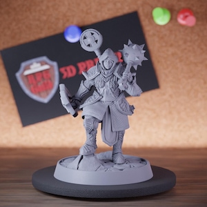 Female Cleric Miniature Paladin Warrior Mini Dungeons and Dragons RPG Tabletop Miniature DnD Painting Pathfinder 5e DnD | DB