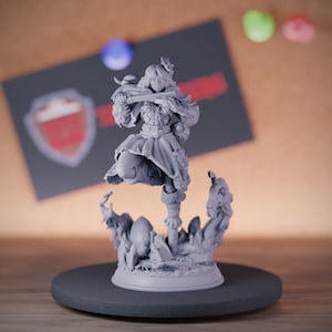 Female Drow Miniature Bard  Dungeons and Dragons Mini RPG Tabletop Miniature DnD Painting Pathfinder 5e DnD | DmS