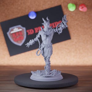 Devil Sorcerer in Chains Miniature | 28mm-75mm | Resin 3D Printed D&D Pathfinder Mini | DMS