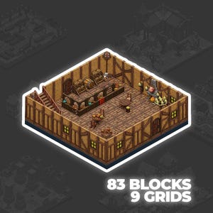 DnD Tavern Terrain Town Tiles Dungeon Modular Medieval City Bundle Village DnD RPG Games Dungeon and Dragons D&D Gift