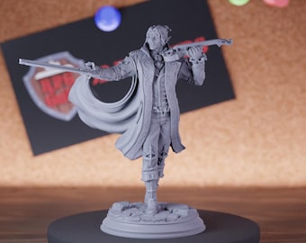 Vampire Socialite Violinist Miniature | 28mm-75mm | Resin 3D Printed D&D Pathfinder Mini | DMS