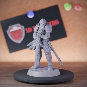 Knight Guardian Miniature Dungeons and Dragons Mini RPG Tabletop Miniature DnD Painting Pathfinder 5e DnD | GM