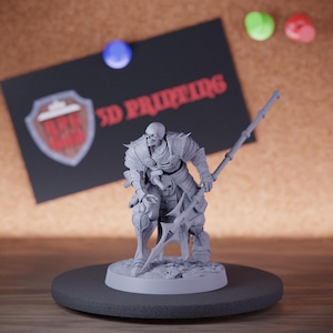 Samurai Skeleton Miniature Spear Ready Mini Dungeons and Dragons Mini RPG Tabletop Miniature DnD Painting Pathfinder 5e DnD | Lop