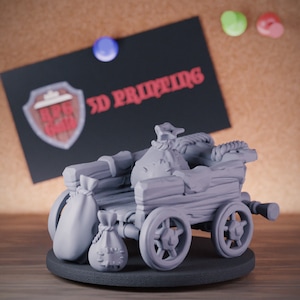 Kupiec Rydwan Miniatura Wóz Wóz Mini Dungeons and Dragons Miniatura RPG Stołowa Miniatura DnD Malowanie Pathfinder 5e DnD | GM