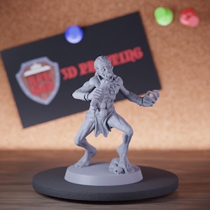 Ghoul Zombie Monster Miniature Undead Mini Dungeons and Dragons Mini RPG Tabletop Miniature DnD Painting Pathfinder 5e DnD | DD