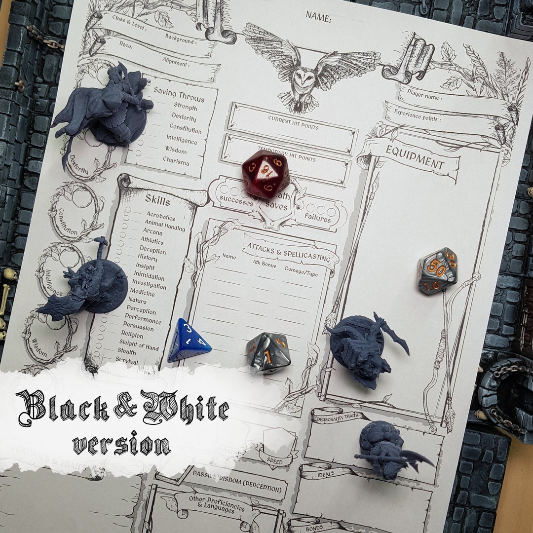 Dnd 5e Character Sheet Ranger Printable Sheet D&D 5e Ranger Stat Sheet ...