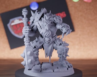 Barbarian Bugbear Forest Fighter Miniature | 28mm-38mm | Resin 3D Printed D&D Pathfinder Mini | CnP