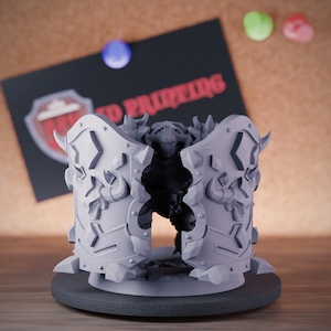 Dark Knight Shield Guardian Miniature Human Fighter Dungeons and Dragons Mini RPG Tabletop Miniature DnD Painting Pathfinder 5e DnD | CnP