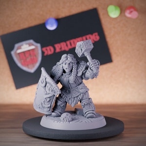 Zwergin Kämpfer Miniatur Krieger Mini Dungeons and Dragons Mini RPG Tabletop Miniature DnD Painting Pathfinder 5e DnD | AG