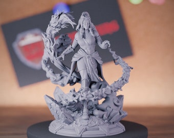 Mage Sorcerer Miniature Female Wizard Mini Dungeons and Dragons Mini RPG Tabletop Miniature DnD Painting Pathfinder 5e DnD | DmS