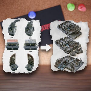 Modular Dungeon Terrain Tiles | Stone Ruins Dungeon Blocks | Bandit Tabletop Terrain | Pathfinder D&D 5e