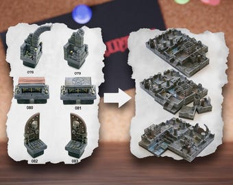 Losetas de terreno de mazmorra modulares / Bloques de mazmorra de ruinas de piedra / Terreno de mesa de bandidos / Pathfinder D&D 5e