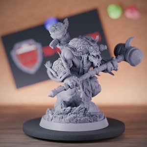 Tauren Tribal Hero Miniatura Dungeons and Dragons Miniatura RPG Tabletop Miniatura DnD Malowanie Pathfinder 5e DnD | DB