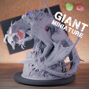 Black Chromatic Dragon Miniature Boss Monster Mini Dungeons and Dragons Mini RPG Tabletop Miniature DnD Painting Pathfinder 5e DnD | LoP