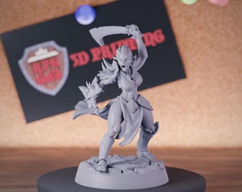Halborkische Barbarin (Miniatur) – Kämpferin – Monster – Dungeons & Dragons – Mini-Rollenspiel – Tabletop-Miniatur – DnD – Bemalung – Pathfinder 5e – DnD | CnP