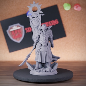 Elf Warrior Miniature Warlock Glaive Mini Dungeons and Dragons Mini RPG Tabletop Miniature DnD Painting Pathfinder 5e DnD | DmS