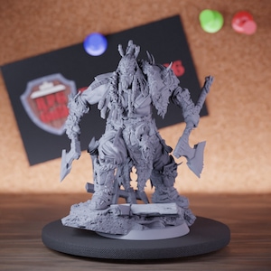Orc King Miniature Chief Warrior Fighter Mini Dungeons and Dragons Mini RPG Tabletop Miniature DnD Painting Pathfinder 5e DnD | LoP