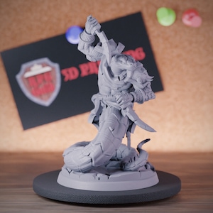 Yuan Ti Rogue Miniature Assassin Dungeons and Dragons Mini RPG Tabletop Miniature DnD Painting Pathfinder 5e DnD | CnP