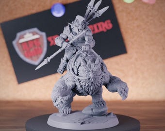 Captain Bugbear Hunter Ranger Miniature | 28mm-38mm | Resin 3D Printed D&D Pathfinder Mini | AG