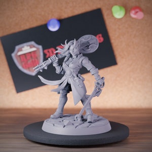 Tiefling Female Bard Miniature Warlock Mini Dungeons and Dragons Mini RPG Tabletop Miniature DnD Painting Pathfinder 5e DnD | AG