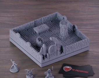 DnD Terrain Crypt Set Dungeon Painted Modular Terrain Bundle Stone Cave Grid Tiles DnD Accessories RPG Games Dungeon and Dragons D&D Gift