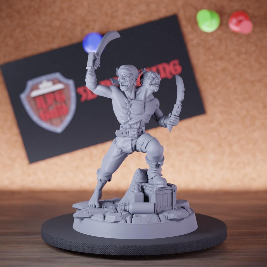 双頭海賊ミニチュア 伝説の船長 ミニダンジョンズ＆ドラゴンズ ミニRPG