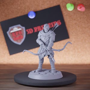 Halv-Orch Ranger Miniatyrbågskytt Mini Dungeons and Dragons Mini-RPG Bordsminiatyr DnD-målning Pathfinder 5e DnD | GM